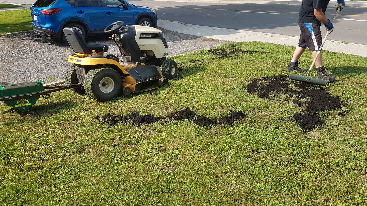 Front Lawn Being Improved Before Using the Ecolawn Aerator