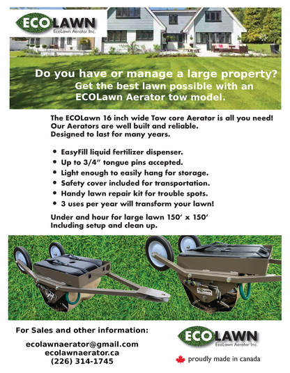 Brochure for Single, Double or Triple Tow Core Ecolawn Aerator